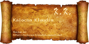 Kalocsa Klaudia névjegykártya