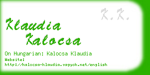 klaudia kalocsa business card